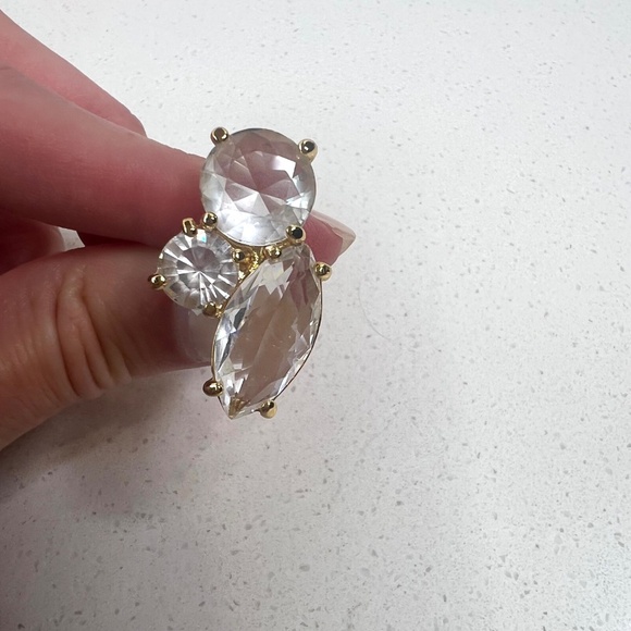Kate Spade Faceted Crystal Cluster Stud Earrings Gold tone with crystal - Picture 7 of 8
